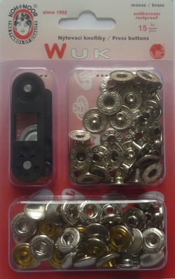 Press buttons Wuk 13.5mm (15 pcs), Nickelplated